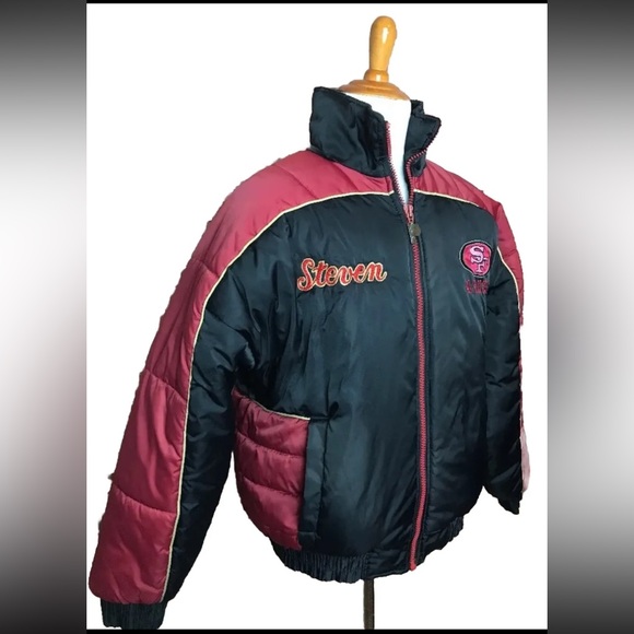 Super Bowl Jacket! San Francisco 49ers Vintage Winter Coat “Steven” Large - Picture 6 of 7